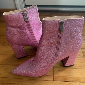 Public Desire Pink Sparkly Boots